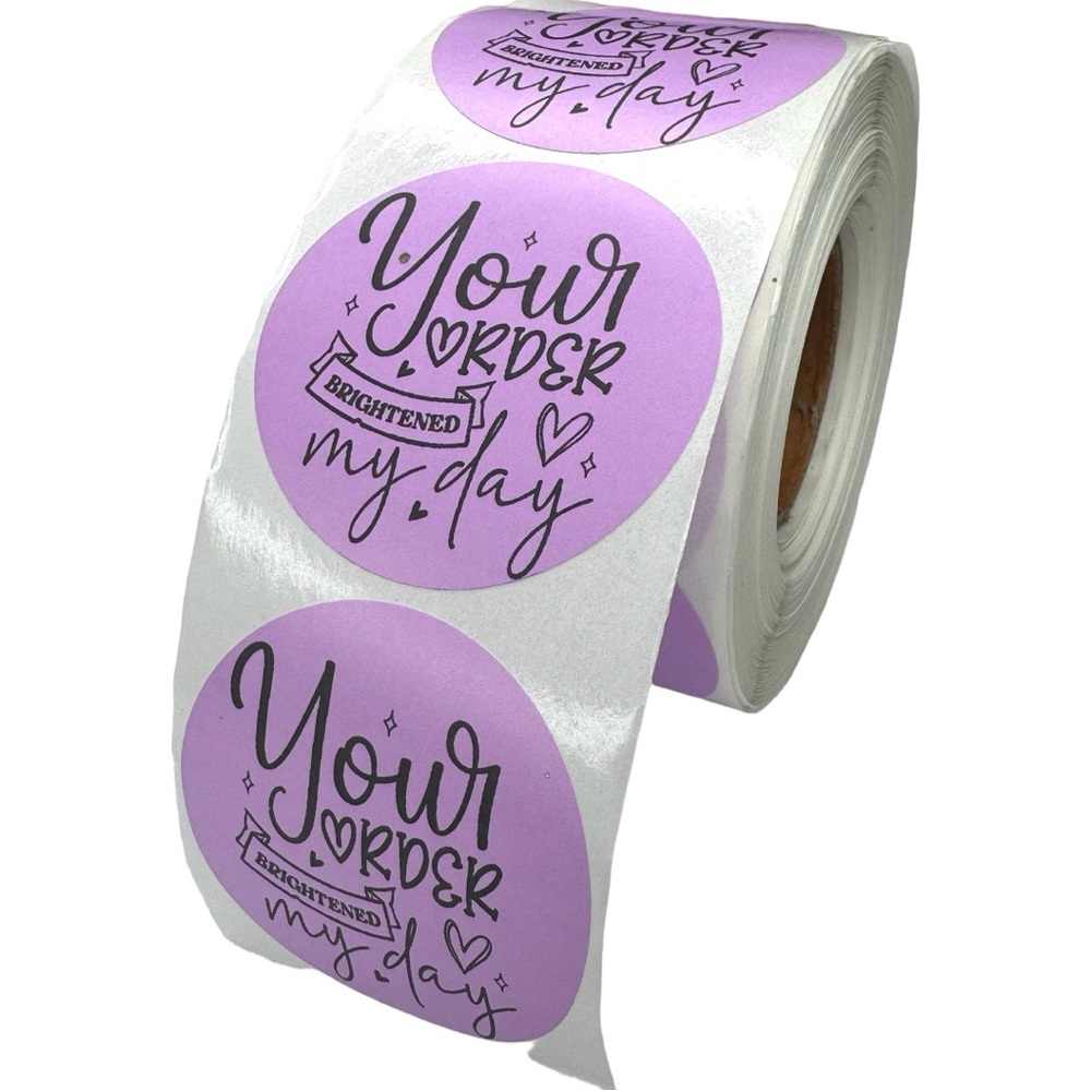Thank you sticker / your order brightened my day sticker label for business 2" - Picture 4 of 4